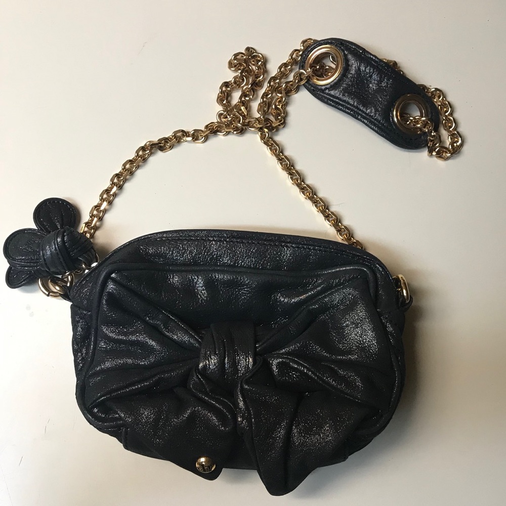 Juicy Couture black leather glitter bag